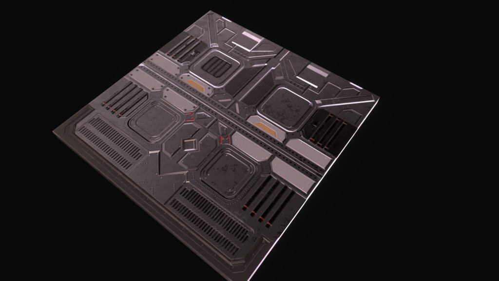 Floor tile for top-down game - Sci-fi Floor Tile - 3D model by ddlisk 3d model
