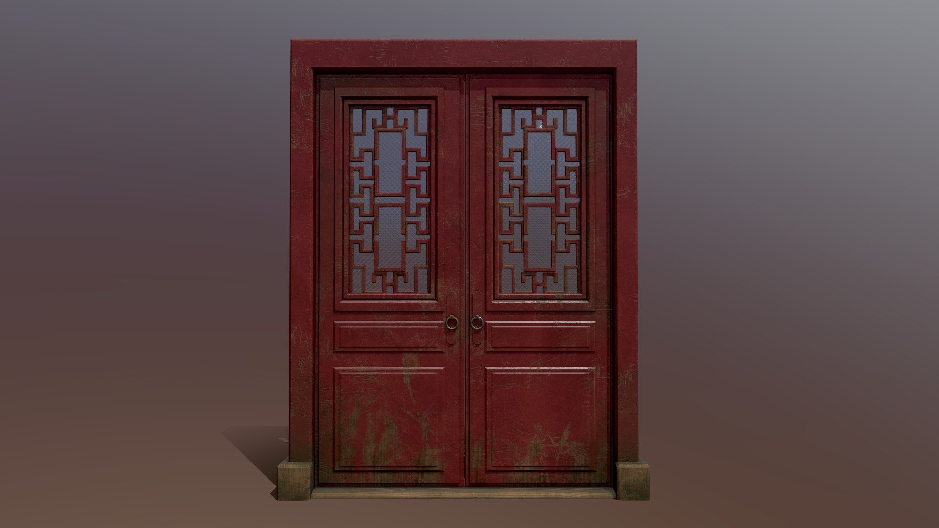Single day speed prop modelled in Maya and textured in Substance Painter - Asian inspired door - 3D model by elisjons 3d model