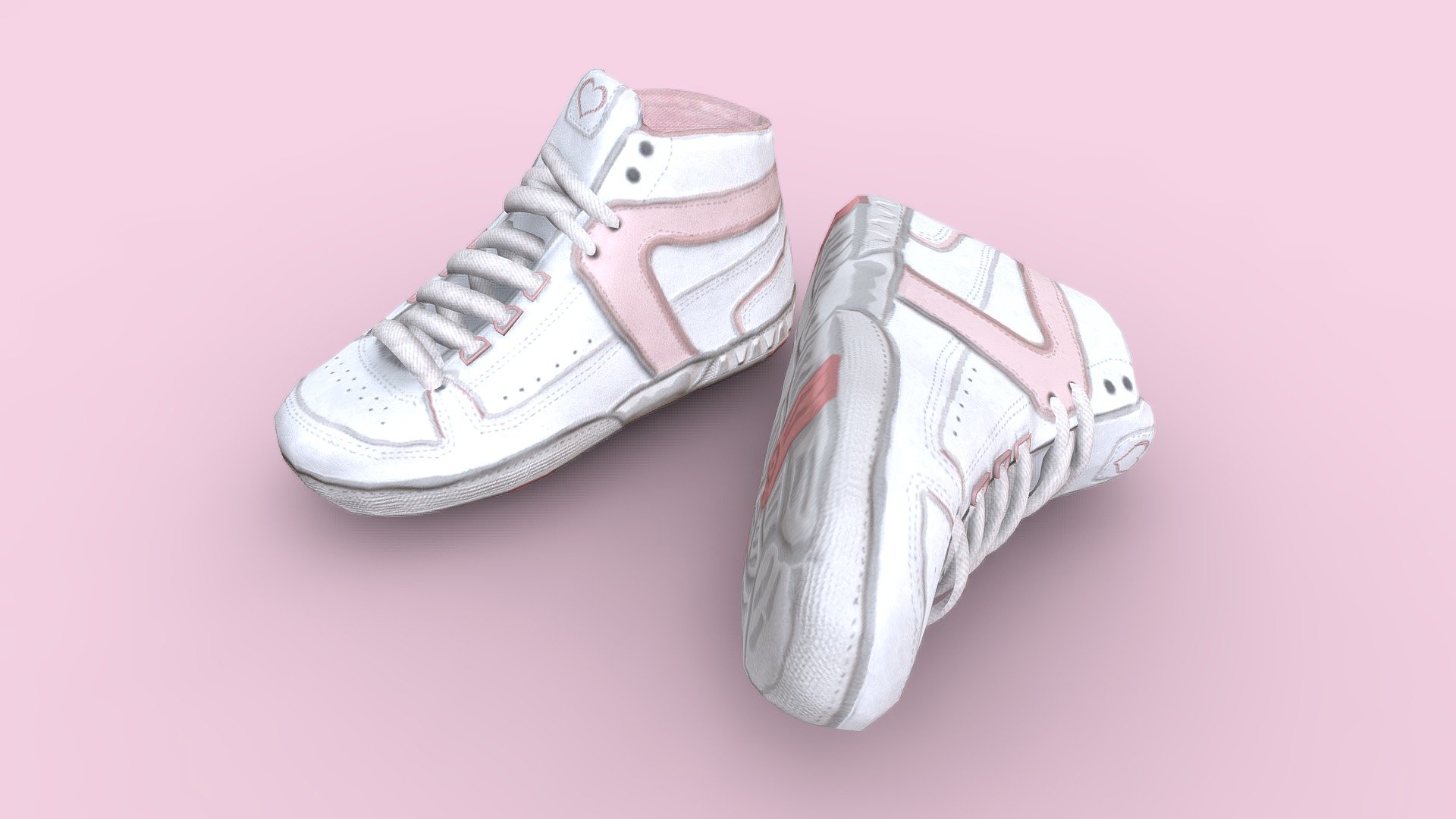 Hi-Top sneakers with a retro vibe, its design is heavily inspired by contemporary revivals of sneaker styles from the 80s-early 90s. Was originally created under a request, permission was given afterwards for me to sell. 

Details were sculpted then baked + 3d painted. For something that uses a pipeline I am just getting used to, it turned out pretty satisfactorily.

Modelled using Blender and textured with Subtance Painter and Designer.

Download file includes textures along with a .blend as well as .FBX for both left and right shoes in addition to the fbx file used in this sketchfab post.

27th September 2020 update: Additional even lower poly set provided on the source file + displayed on the preview. These further simplified meshes should be more appropriate for character use! - Hi-Top Sneakers - Buy Royalty Free 3D model by billionlioe 3d model