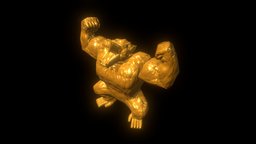 Gold Oozaru Gorilla Low-Poly monkey, furniture, dragonball, gorilla, dragonballz, low-poly, lowpoly, decoration, gold