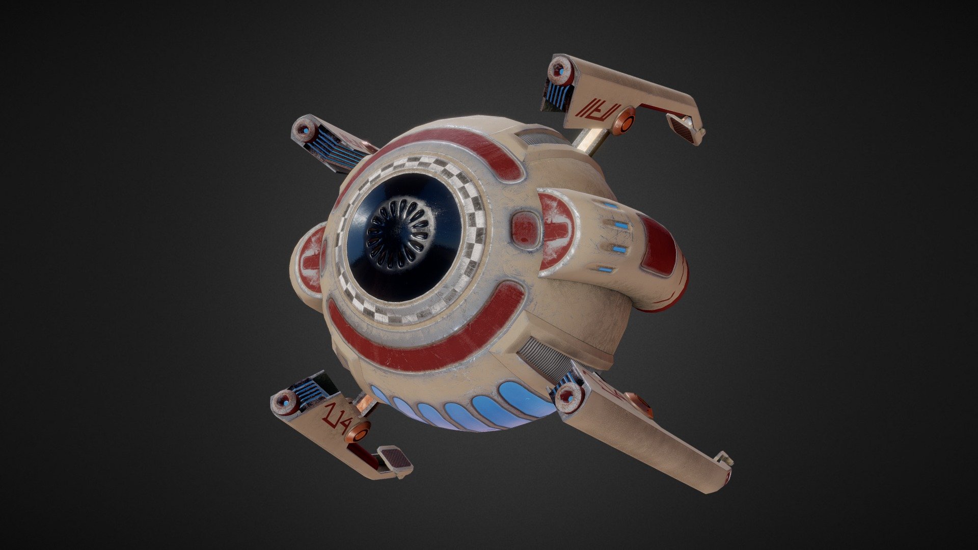 A space pod I made as a test model for PBR and Quixel dDo's pipeline. I use this as a baseline comparison for various engines, I've put it into UE4, Unity 5, Marmoset, 3do, and now Sketchfab! - Bubble Ship - 3D model by Ben (@bbickle) 3d model