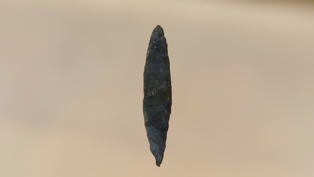 Neolithic stone dagger - 3D model by 3D atelier ÚAM (@vojtanosek) 3d model