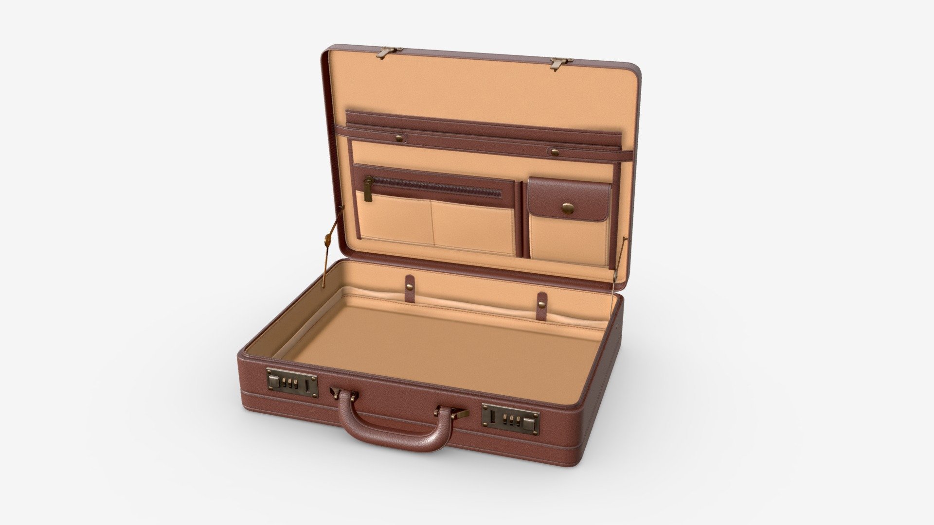 Leather briefcase open - Buy Royalty Free 3D model by HQ3DMOD (@AivisAstics) 3d model