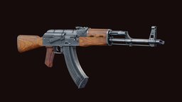 AK Assault Rifle ak, ak-47, akm, weapon, military