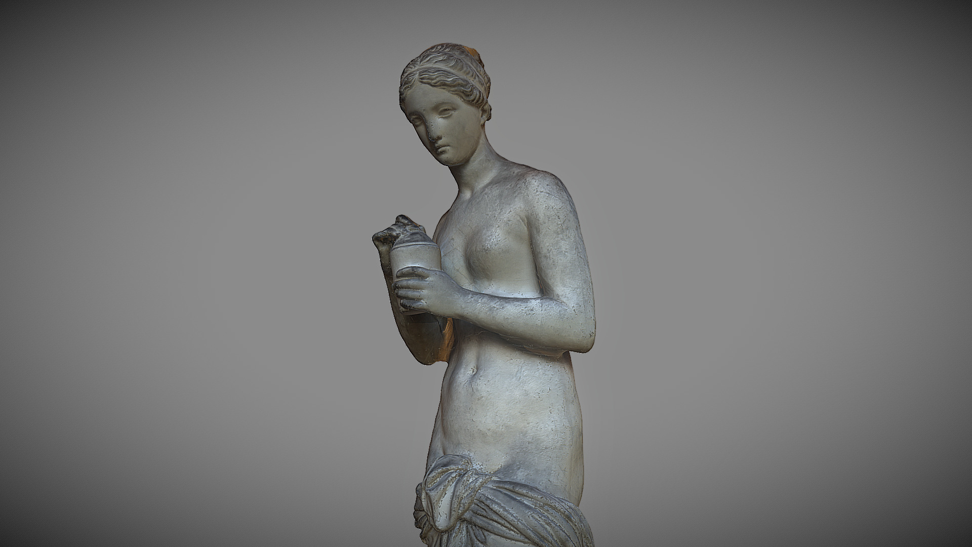 Psyche with the jar (1806), (ref A26), Bertel Thorvaldsens, plaster, height: 1,32 m. Thorvaldsens museum (Copenhagen, Denmark). Made with Memento Beta (now ReMake) from AutoDesk.

On this plaster, the wings are still not present but will be added on the final sculpture in marble.

For more updates, please follow @GeoffreyMarchal on Twitter 3d model
