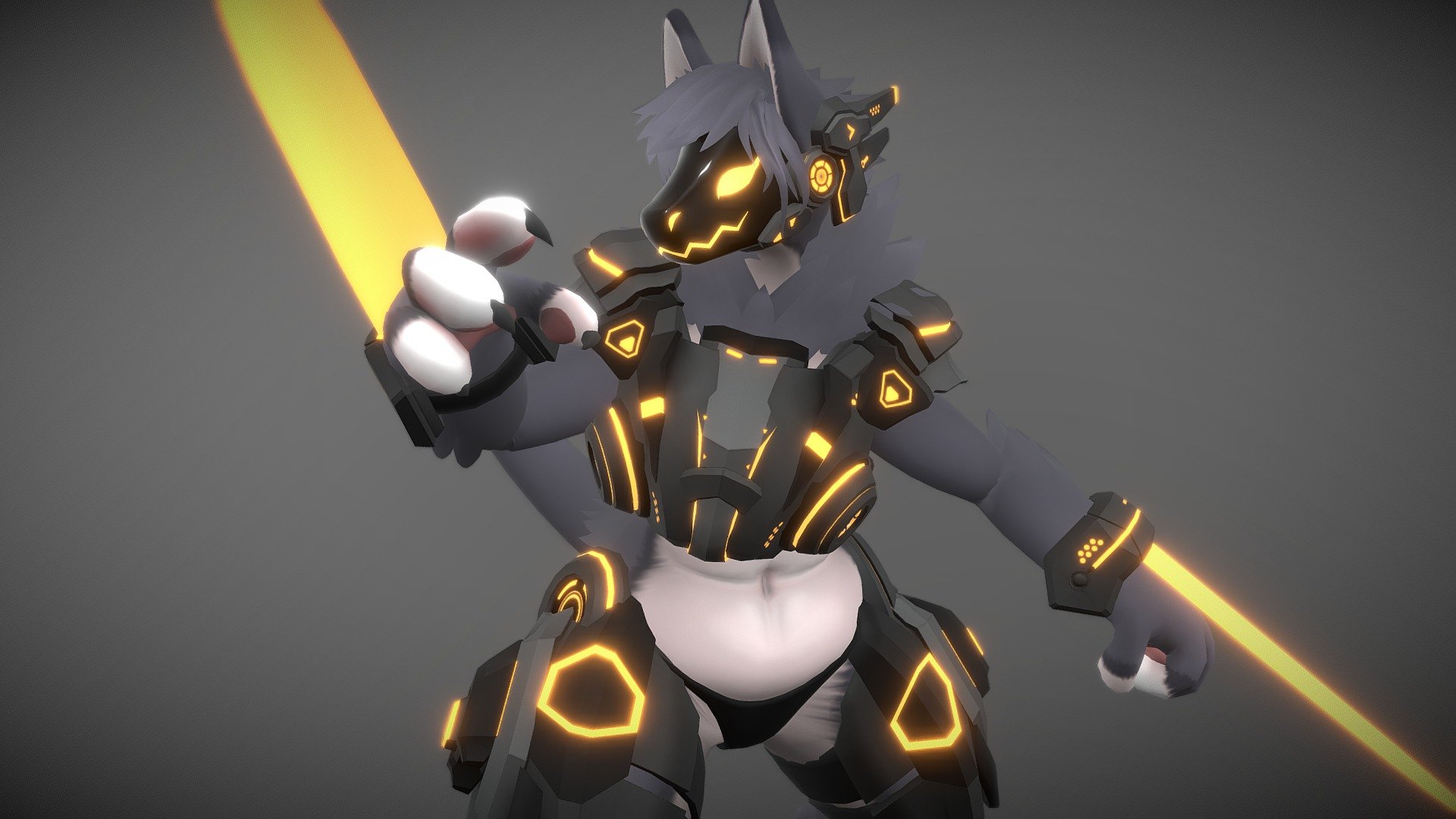 Tough motherly beast of a unit, this false protogen is ready for combat!

This VRChat model is one of my personal ones, I've made another version primarily as a base on my gumroad store.

Made with Blender, textured in Substance Painter 3d model