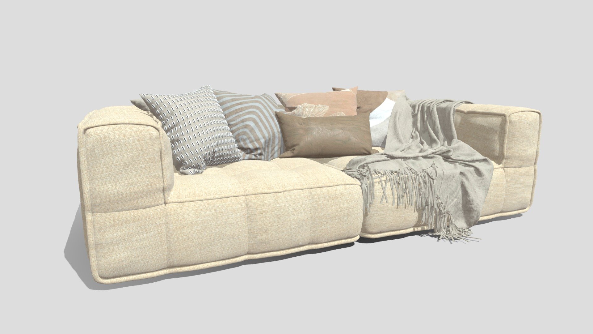 Hi Guys 

Here you can find the amazing Denver Sofa 2 Seat if you are looking for quality this model it's amazing 

high-quality texture, set up for cycles, ready to use in your scene 

Don't waste time take this model and  bring realism into your scene, with just one click

Denver Sofa
Uniqwa
Color: Natural

Size:
W 125cm | D 125cm | H 65cm
W 500cm | D 375cm

Poly Count: 345208
Vertices: 346930
Unwrap UVW

The file consists of:

• blend file format

• renders

• textures

Don't look further take this model and make your scene amazing

We are collaborating with Alex. to bring new amazing models in Blender format 

I hope this will help you to make beautiful works - Denver Sofa 2 Seat - 3D model by Uka Studio (@uka.studio) 3d model