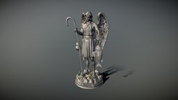 Statue St Raphael Archangel st, angel, raphael, statue, archangel, archaeology-3dmodel, archaeology