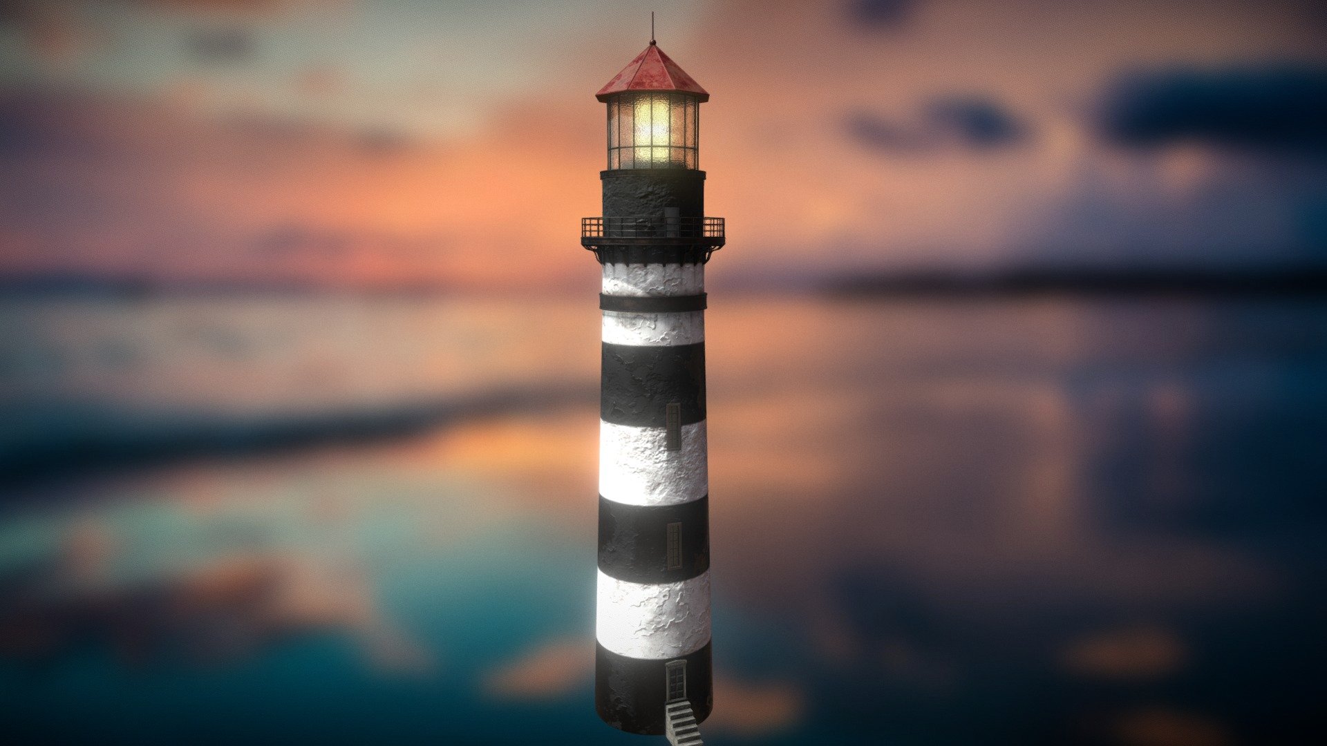 This is a model I designed of an old black and white lighthouse I created with an aluminum red roof. I created this using Blender, Substance Painter, Substance Designer and Photoshop. I love the ocean and this was my homage to the frontier of the sea. It is very detailed and took many hours to paint and model. I wanted to capture the essence of some old lighthouses I've seen over the years. I didn't want to replicate any exact one, but rather make my own interpretation. I hope you enjoy! Now available for purchase here on Sketchfab! - Old Black & White Lighthouse - Buy Royalty Free 3D model by Gregory Allen Brown (@gregoryallenbrown) 3d model
