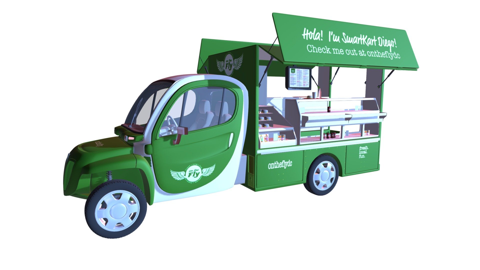 High quality 3d model of On The Fly food truck with Semi-detailed interior.

If you need different file format, please contact me.
 - Food Truck On The Fly - Buy Royalty Free 3D model by 3DHorse 3d model
