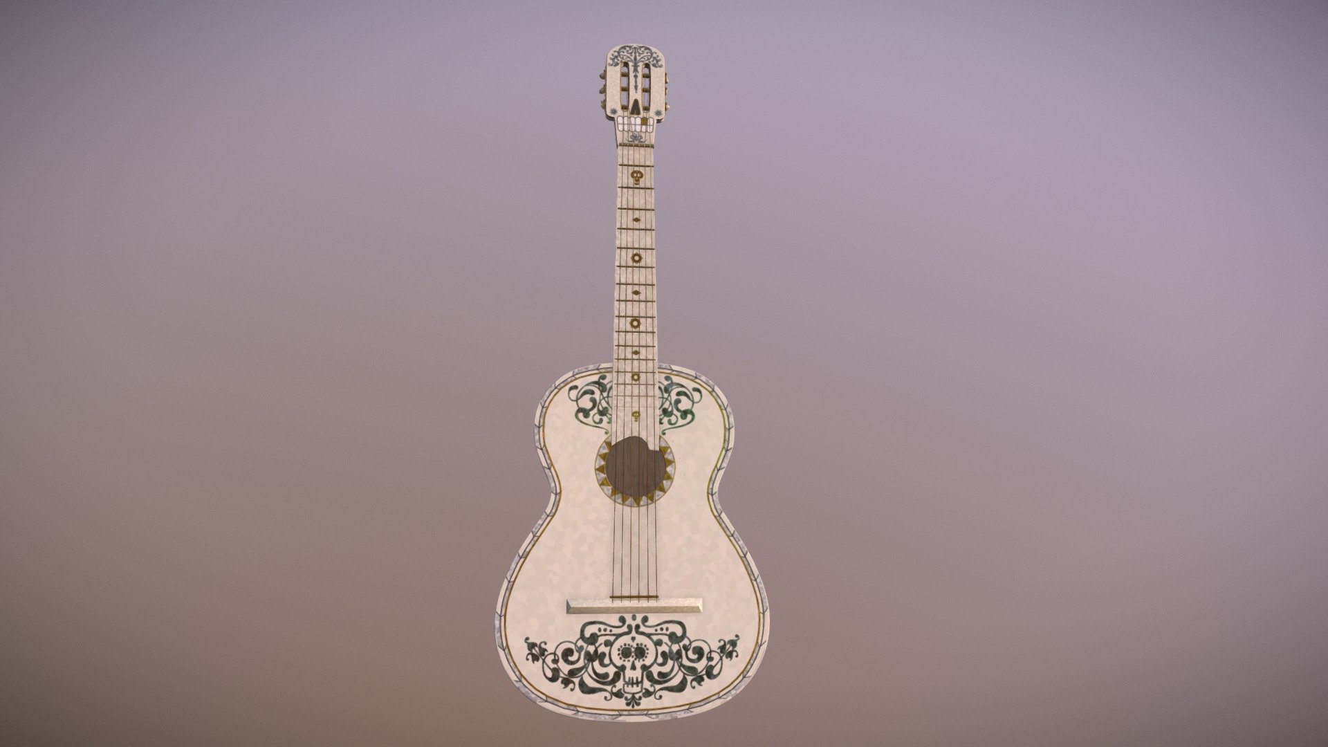 This is a fun study to make the guitar from my new favourit Pixar Coco - Ernesto de la cruz's Guitar - 3D model by oday 3d model