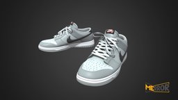 [Game-Ready] Gray Sneakers shoe, topology, fashion, ar, gray, shoes, sneakers, shoescan, low-poly, photogrammetry, lowpoly, scan, 3dscan, gameasset, gameready, shoes3d, noai, 3dsheoes, grayshoes