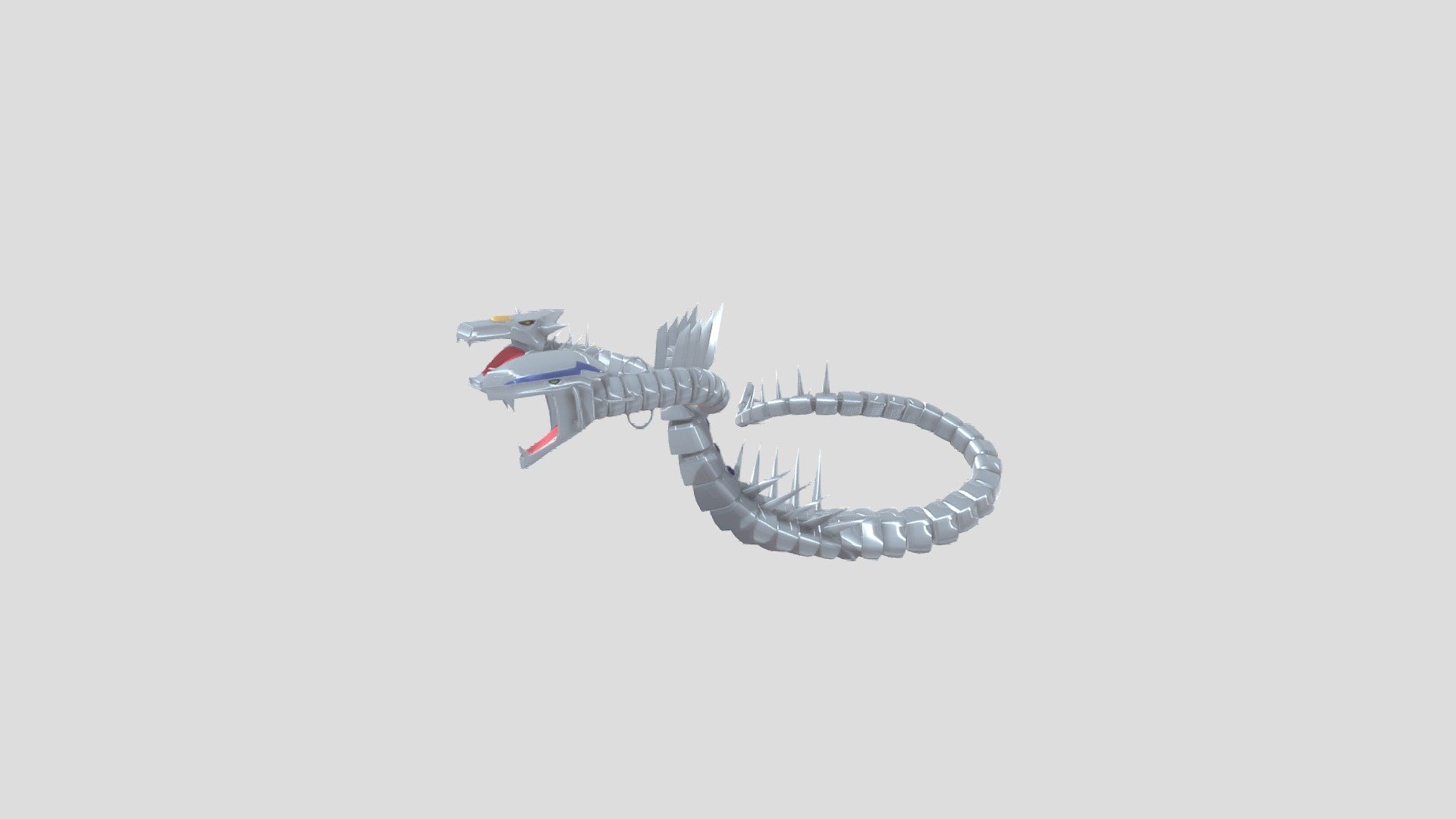 Cyber Twin Dragon - Low Poly Dragon - Download Free 3D model by TakumiiF 3d model