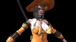 Witch1 rpg, people, medieval, cast, spell, woman, sorceress, charmer, character, girl, game, pbr, lowpoly, witch, halloween, rigged, magic