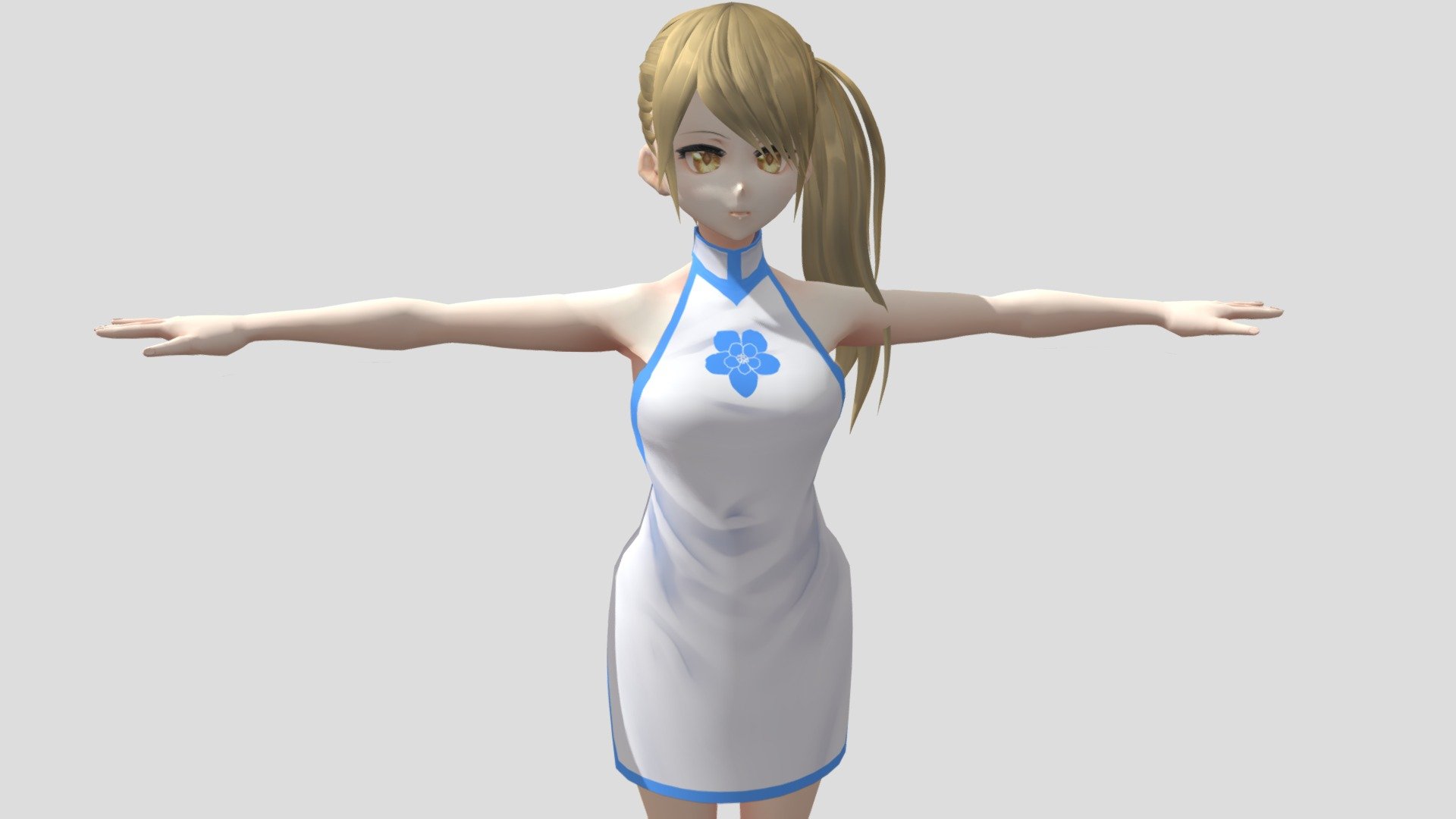 Model preview



This character model belongs to Japanese anime style, all models has been converted into fbx file using blender, users can add their favorite animations on mixamo website, then apply to unity versions above 2019



Character : Chloe

Verts:17884

Tris:25946

Thirteen textures for the character



This package contains VRM files, which can make the character module more refined, please refer to the manual for details



▶Commercial use allowed

▶Forbid secondary sales



Welcome add my website to credit :

Sketchfab

Pixiv

VRoidHub
 - 【Anime Character / alex94i60】Chloe (CheongsamV2) - Buy Royalty Free 3D model by 3D動漫風角色屋 / 3D Anime Character Store (@alex94i60) 3d model