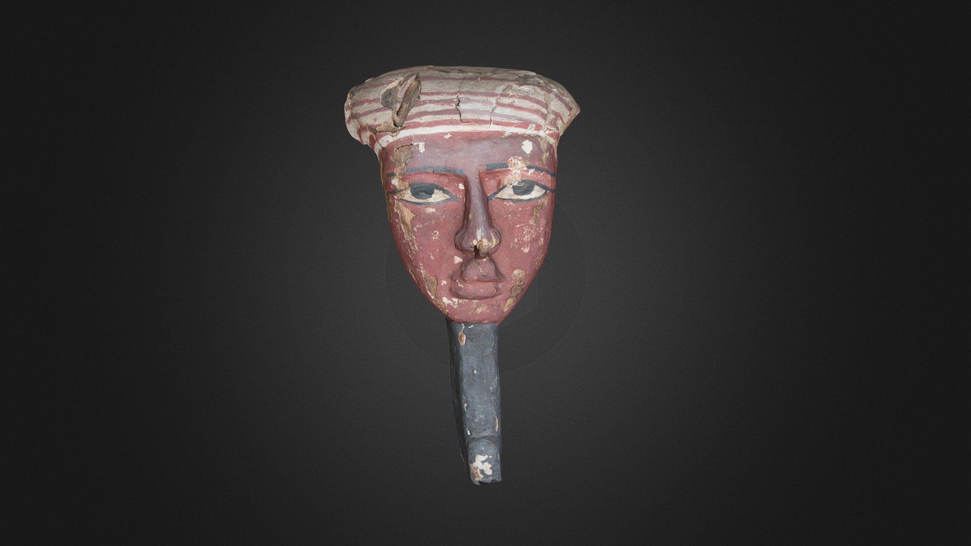 Number: RAFFMA, EL.01.281.1996 - Red Face from a Wood Anthropoid Coffin (RAFFMA) - 3D model by raffmacsusb 3d model