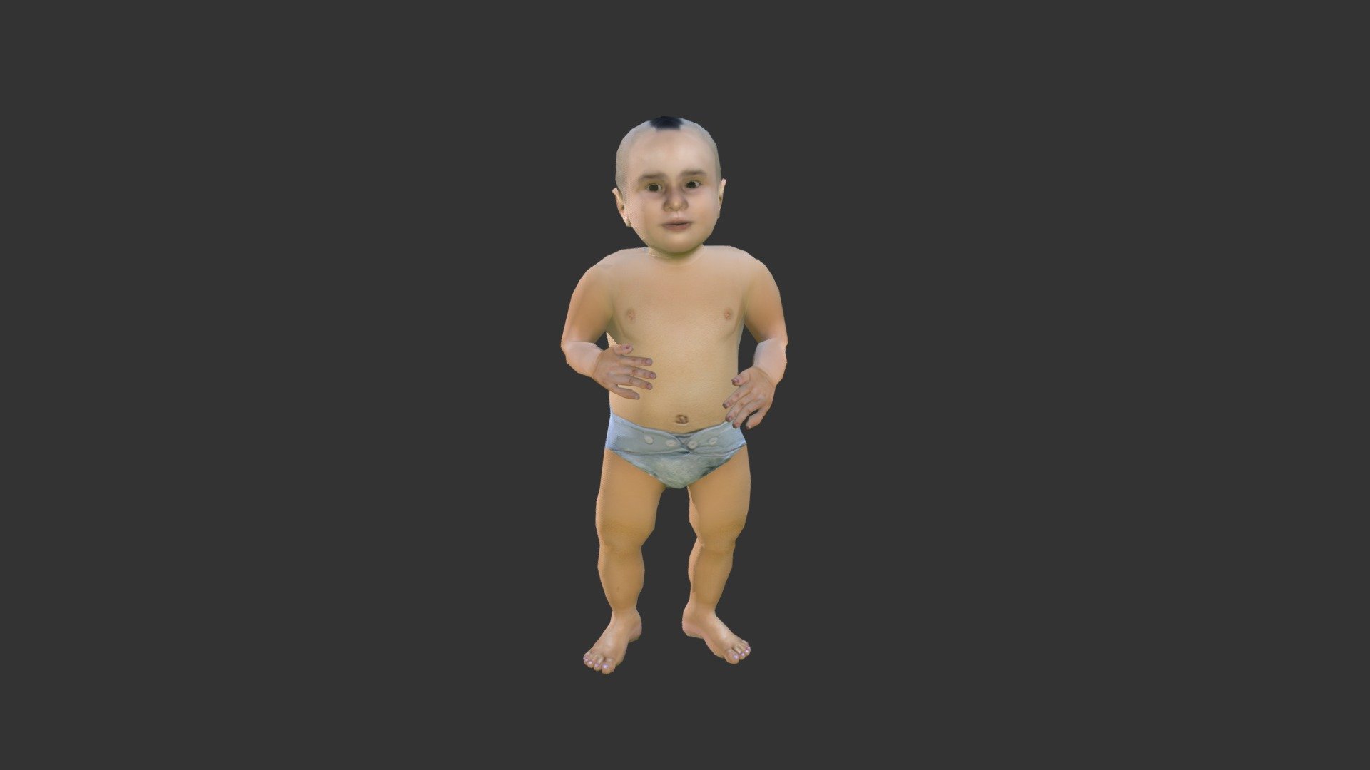 This model is based on my son.
It was modeled, rigged and animated in Maya, textured with Photoshop and Mudbox 3d model
