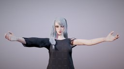 Mahito Girl Game Ready Modular Character body, hair, rpg, people, , fairy, morph, battle, unrealengine, blendshapes, girl, witch, female, anime, halloween, modular, magic, kaisen, jujutsukaisen, jujutsu, mahito