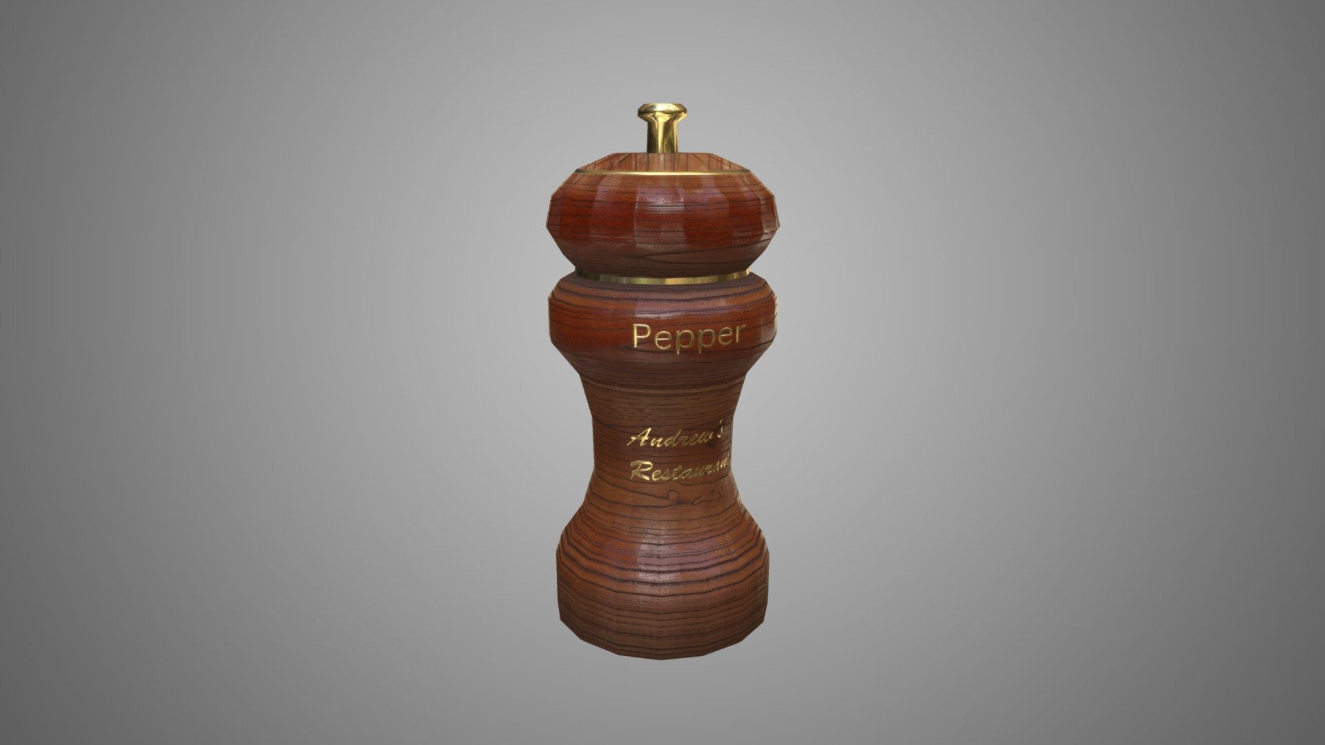 A pepper grinder that I modeled in Maya and texture using Substance Designer for a tutorial Series and a cafe scene 3d model