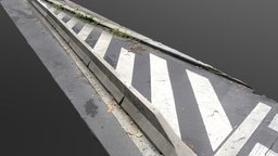 Long concrete jersey road barrier wall
