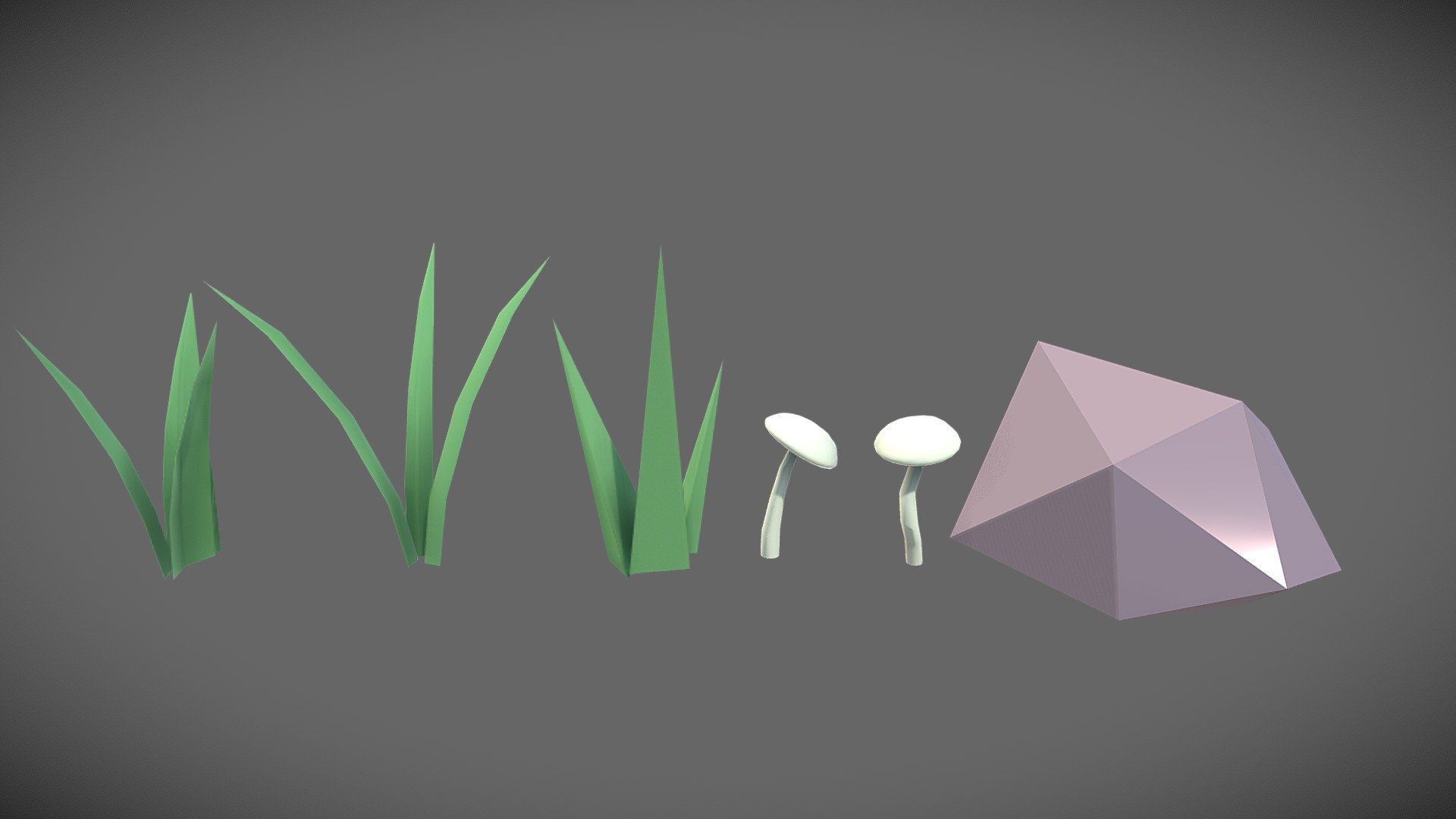 Model layout of low poly rock, grass, and mushroomsfrom my BFA thesis project, Scopic.

Modeled in Maya and Blender - Scopic Environment Model Layout - 3D model by olliepageart 3d model
