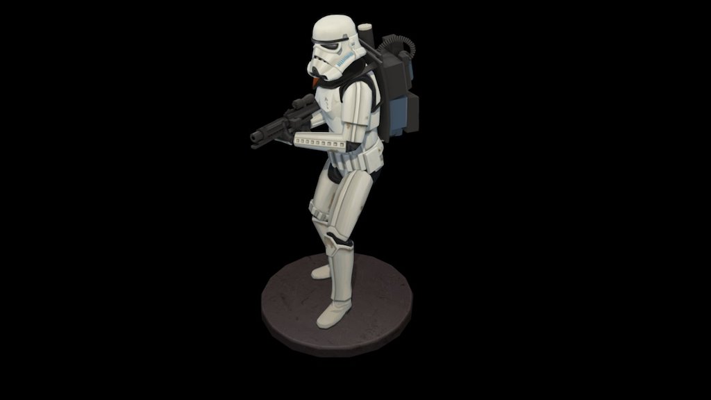 Star Wars Fan Art, a mid poly model of sandtrooper with cartoony textures 3d model