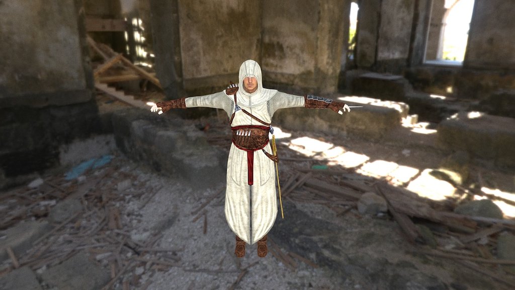 An Assassin during the crusades, Altair posseses incredible ability of parkour, stamina and the ability to conceal himself in the crowd 3d model