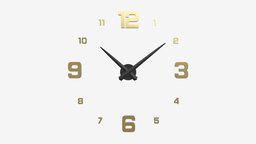 Modern Design Large Wall Clock 01 arrow, modern, hour, time, circle, clock, classic, timer, round, number, dial, pointer, timepiece, minute, countdown, 3d, pbr, design, watch, wall