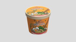 Noodles Cup 01 Low Poly PBR Realistic food, japan, other, bowl, fast, vr, ar, fastfood, noodle, soup, miscellaneous, ramen, fans, streetfood, instant, cupnoodle, 3d, cup, japanese, nissin, cupramen