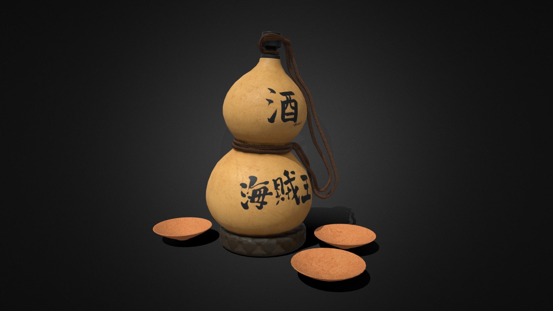 Sake Gourd (酒 瓢箪)  an Alcohol container used to contain Booze , Alcohol. I made this after i got inspired from the anime &ldquo;One piece