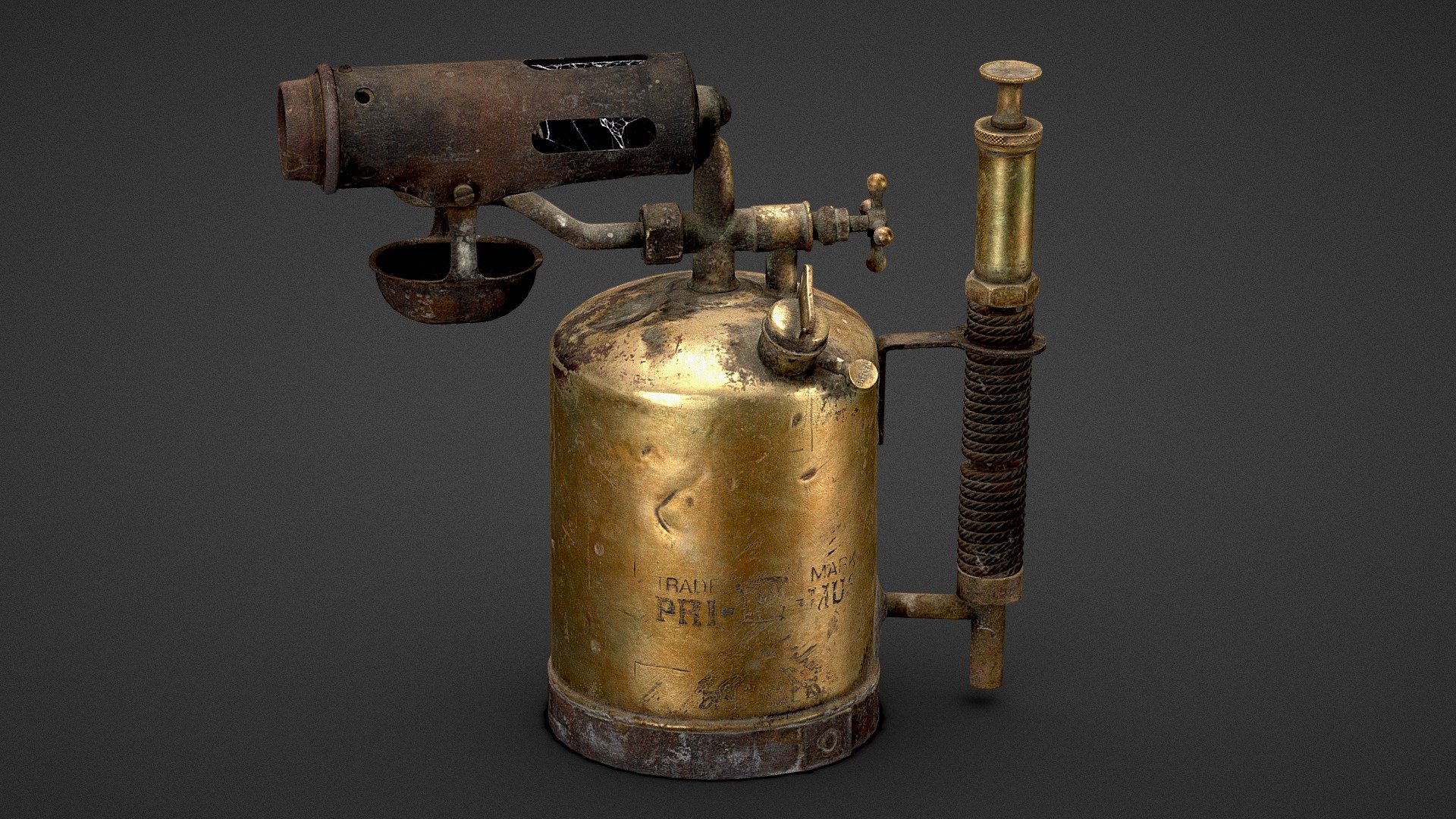Hello everyone…! An Antique Brass Blowlamp||Gameready (Personal Project)That I was recently working on, The goal of this work was to create a realistic-looking prop. It was a big challenge for me to go deeper into the details of the model, sculpting, and materials and create something very close to photorealism. I am very thankful to my friends who gave me their valuable feedback on this project.

for more Render visit my artstation:
https://www.artstation.com/artwork/yJYZyO

Hope you like it ^ - ^ - Antique Brass Blowlamp||Prop Study - 3D model by taufeeqali (@taufeeq) 3d model