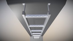 Vertical Wall Mount Ladder (Low-Poly Version) ladder, climb, metal, tool, iron, blender-3d, stainless-steel, vis-all-3d, 3dhaupt, leiter, software-service-john-gmbh, steel, vertical-wall-mount-ladder, vertical-wall-mount-leiter