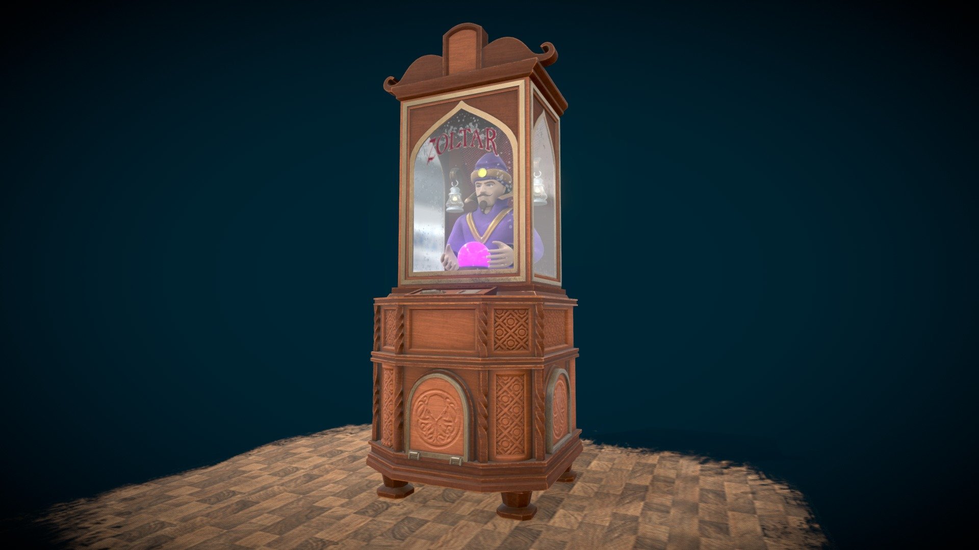 Came up with this Zoltar fortune telling machine with a lovecraftian surprise :D hope you like it - Lovecraftian Zoltar - 3D model by Ivor Pajković (@Weirdrabbit) 3d model