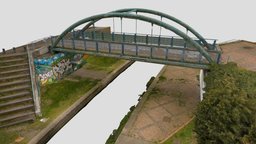 River Pool Footbridge landscape, high, scenery, river, detail, graffiti, pool, realistic, water, quality, footbridge, render, architecture, photogrammetry, asset, 3d, model, structure, textured, bridge, environment, bridge-architecture