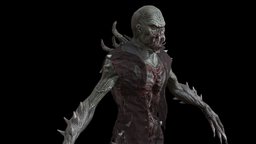 SuperZombie1 ancient, rpg, hunter, unreal, mutant, undead, claws, character, unity, game, pbr, low, poly, skull, animation, monster, rigged, zombie, ghol