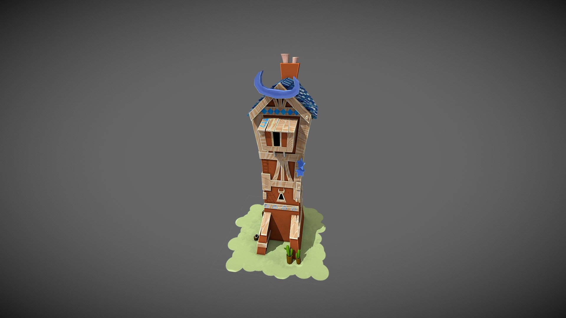 Cartoon house work of my 3ds Max modeling class - Cartoon House - Download Free 3D model by adri33tomas 3d model