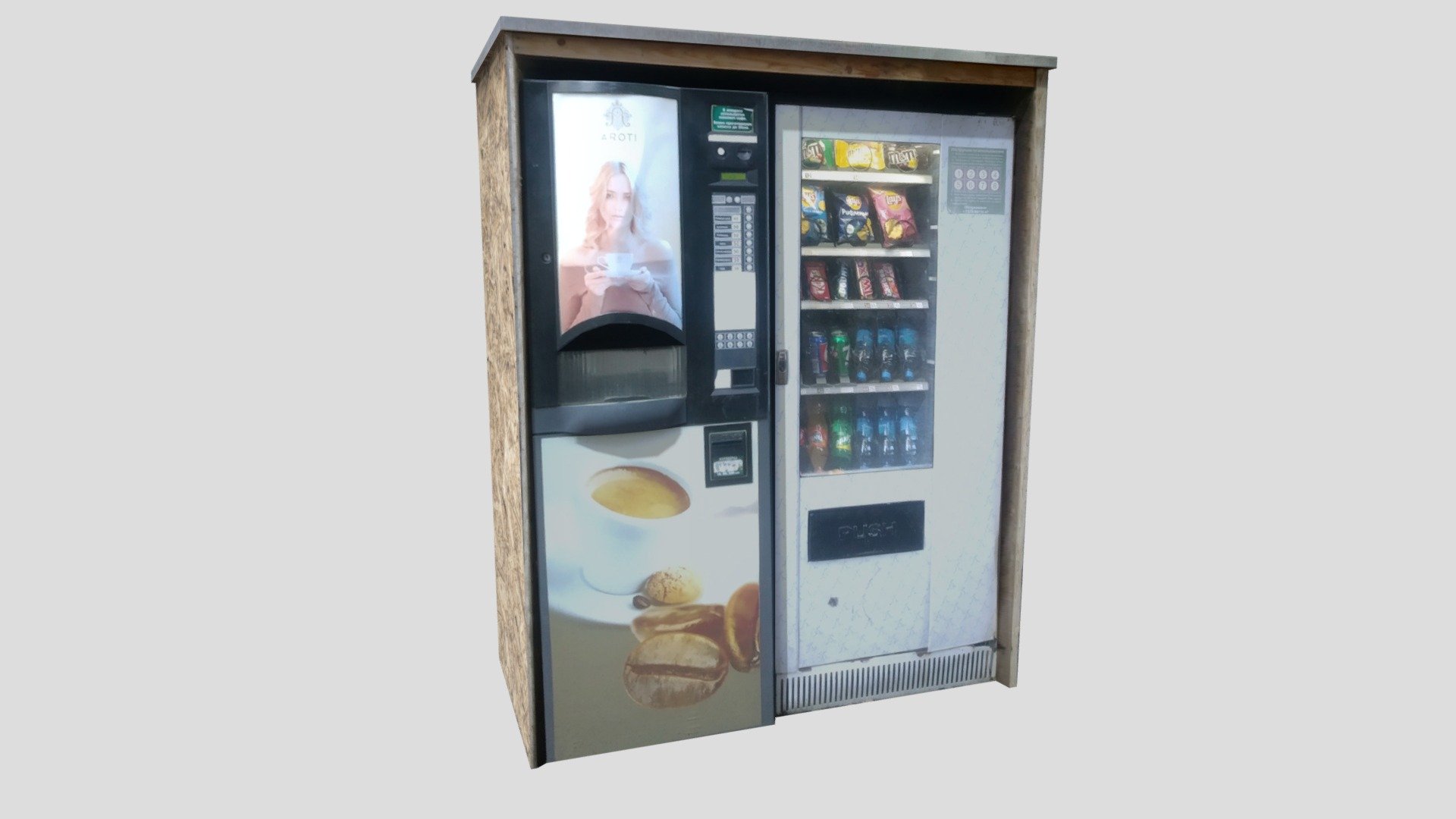 can be placed at the park, bottom and back aren't textured properly - vendingmachine + coffeemachine - Download Free 3D model by bean(alwayshasbean) (@alwayshasbean) 3d model