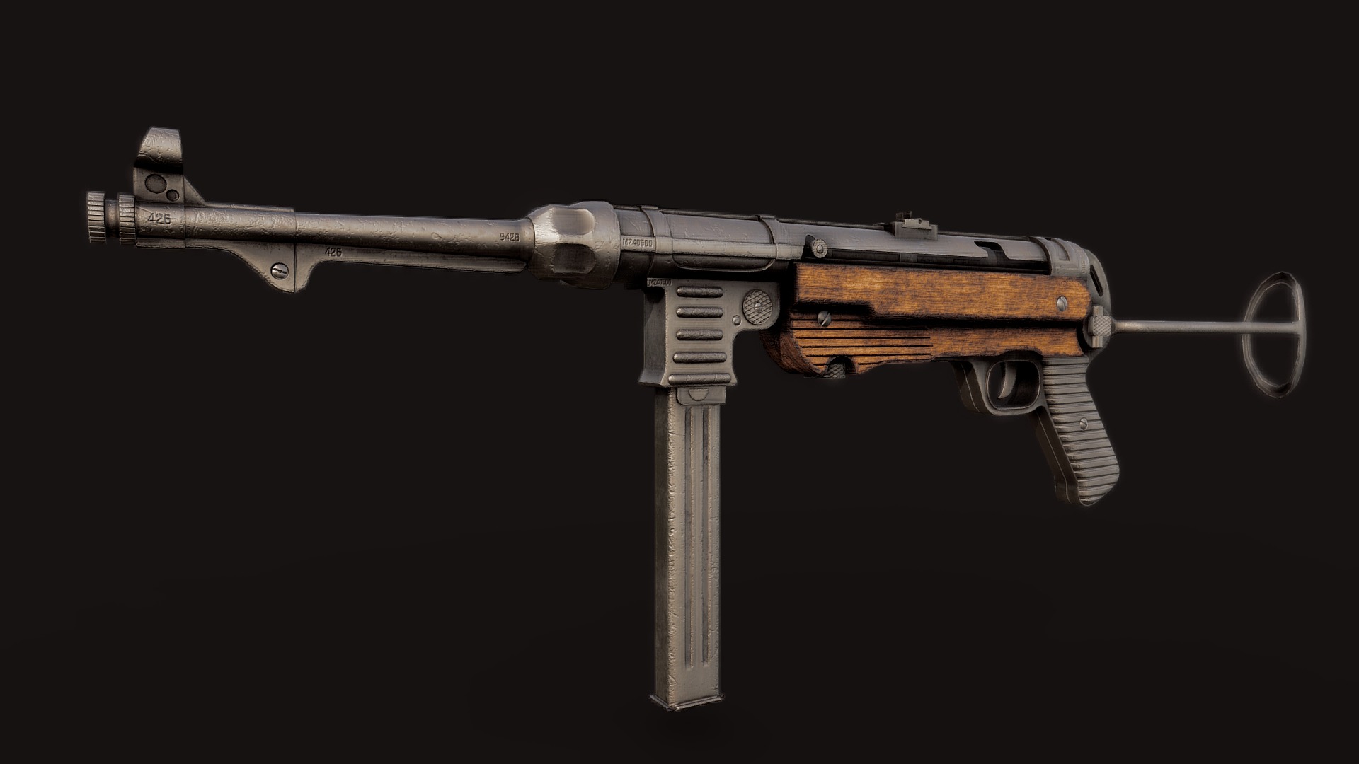 A World War II Machine Gun Pistol, MP40. This is one of my favourite guns from that era and decided to challenge myself to model this within a 12 hour period - MP40 (Machine Gun Pistol) - Downloadable - Buy Royalty Free 3D model by ElliotGriffiths (@ElliotGriffiths24) 3d model