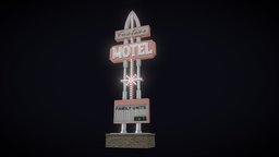 Motelsign1 sign, blender, lowpoly, gimp