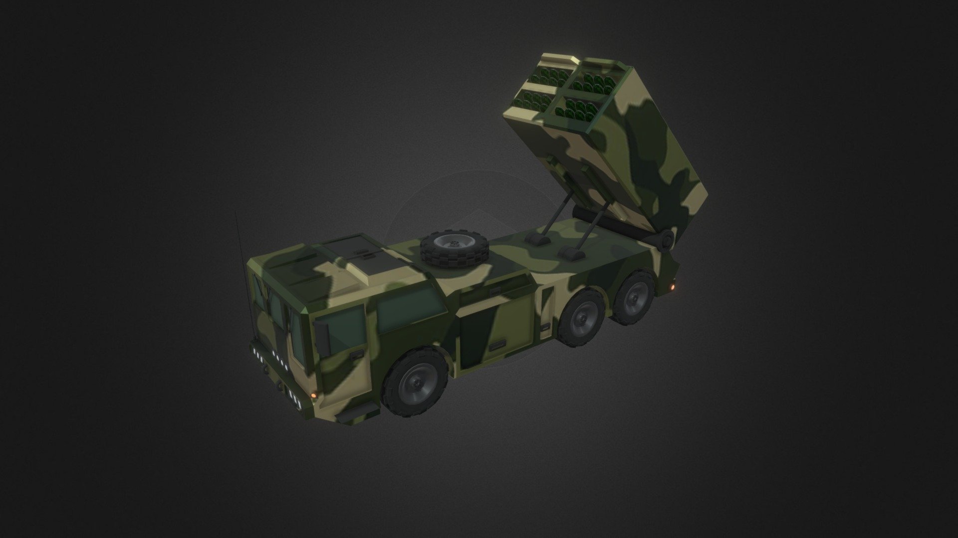 Military missile launcher vehicle modeled on blender 3.1 3d model