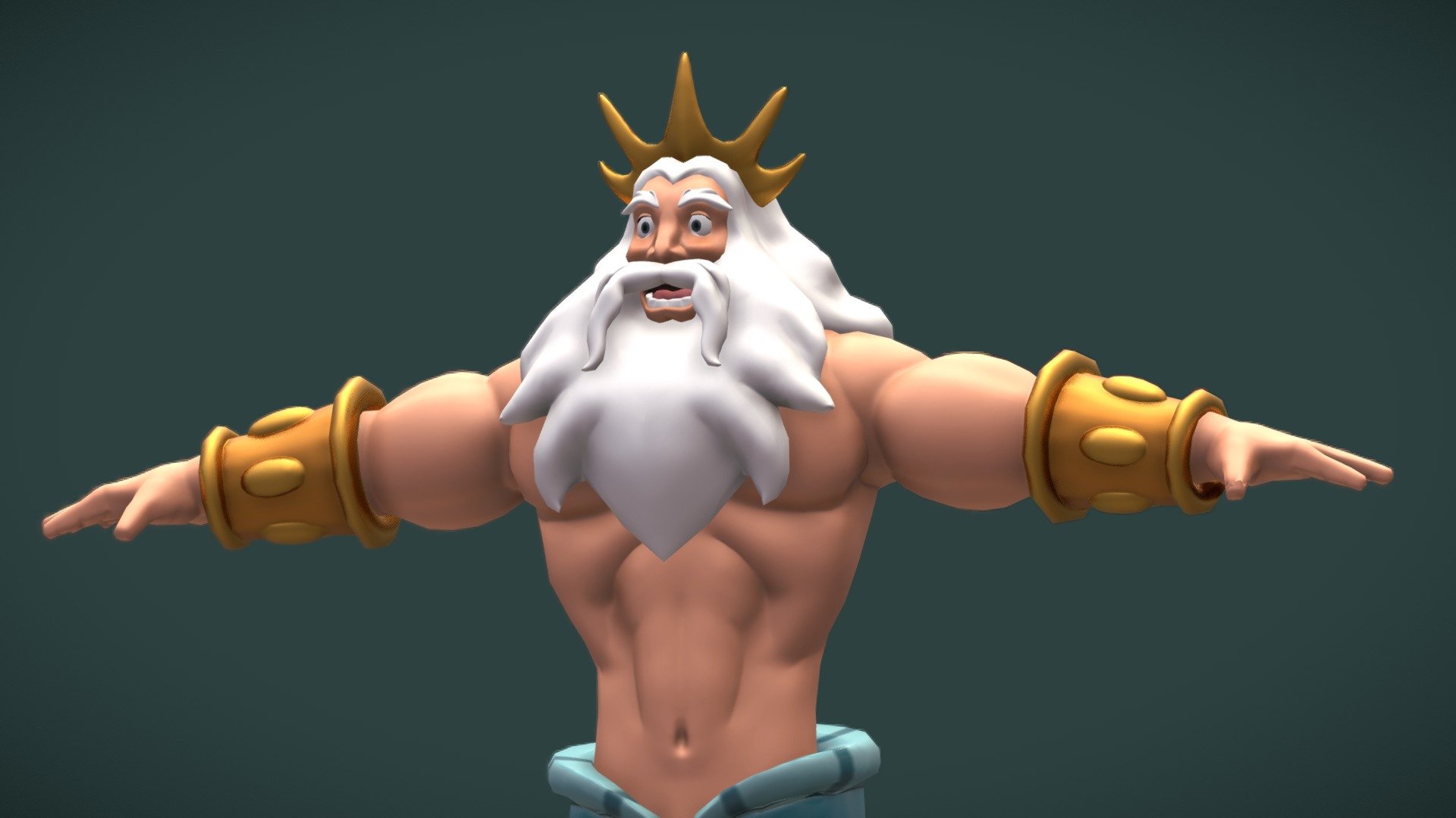 I made king Triton from &lsquo;The little mermaid' movie. I first had to draw the character in good reference poses and then went on to sculpt him in Zbrush, after that I did the retopo in 3DsMAx amd finally added the textures with substance painter. I was inspired by the Gameloft game: &lsquo;Dreamlight Valley'. I would love to work for them one day 3d model