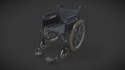 Wheelchair | LowPoly | PBR wheelchair, hospital, props, substancepainter, asset, game, blender, pbr, lowpoly, chair, gameasset, medical, horror, patient-sp