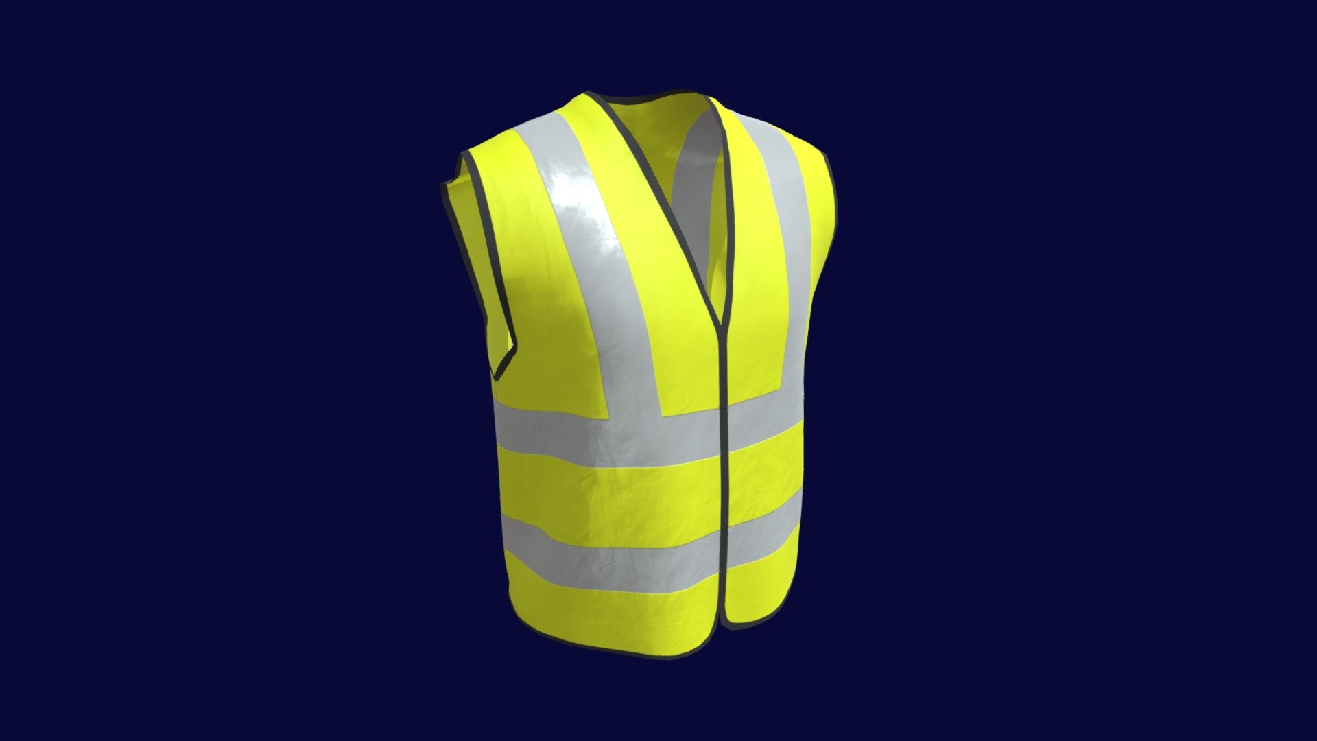 Just a simple high-visibility [construction] vest I made since there aren't any free ones I could use for basic archviz. Not intended for close-ups.

Uploaded in the GLTF format 3d model