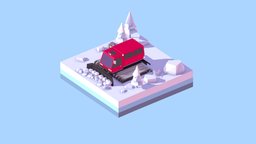 Cartoon Low Poly Ratrack toon, winter, toy, track, snow, ski, resort, motion, snowboard, isometric, game-ready, slope, winter-sport, olimpic, ratrack, low-poly, cartoon, game, vehicle, lowpoly, gameart, design, car, cinema4d, c4d