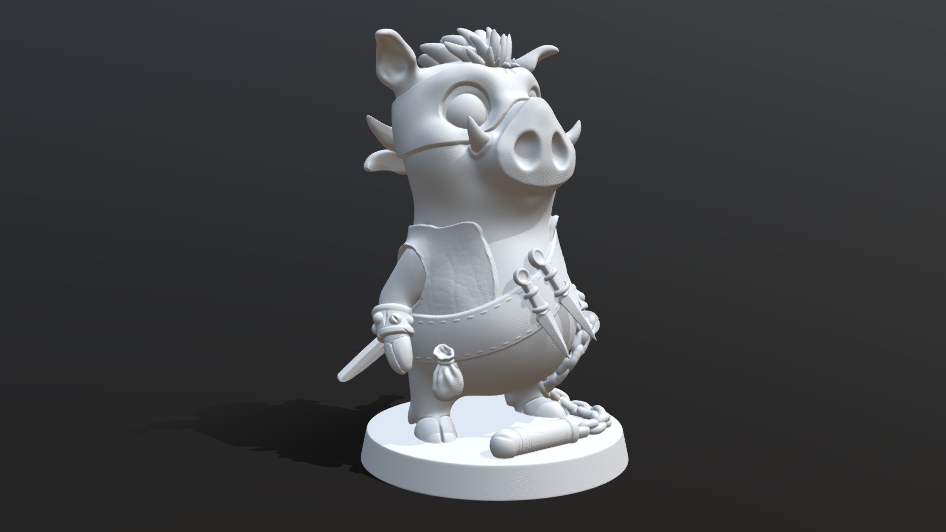 Almost forgot to publish this wild pig. Some freelance work I do during the holidays. One of a collection of small statues for board game &ldquo;Watchmen of Destiny