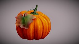 Pumpkin fruit, halloween-pumpkin, low-poly, decoration, pumpkin, gameready