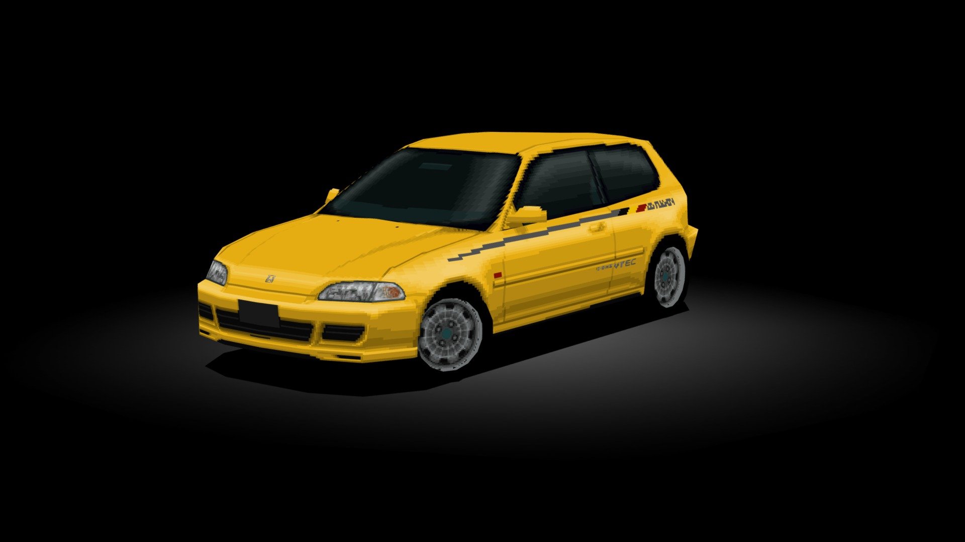 A recreation of the Mugen bodykit for the 1995 Honda Civic SiR-II (EG) in Gran Turismo 2. 
I altered the model and its UVs slightly, the texture was made by me. 
You can watch the car in-game here: https://www.youtube.com/watch?v=EJ_z0oltmqU

Made in 2018 3d model