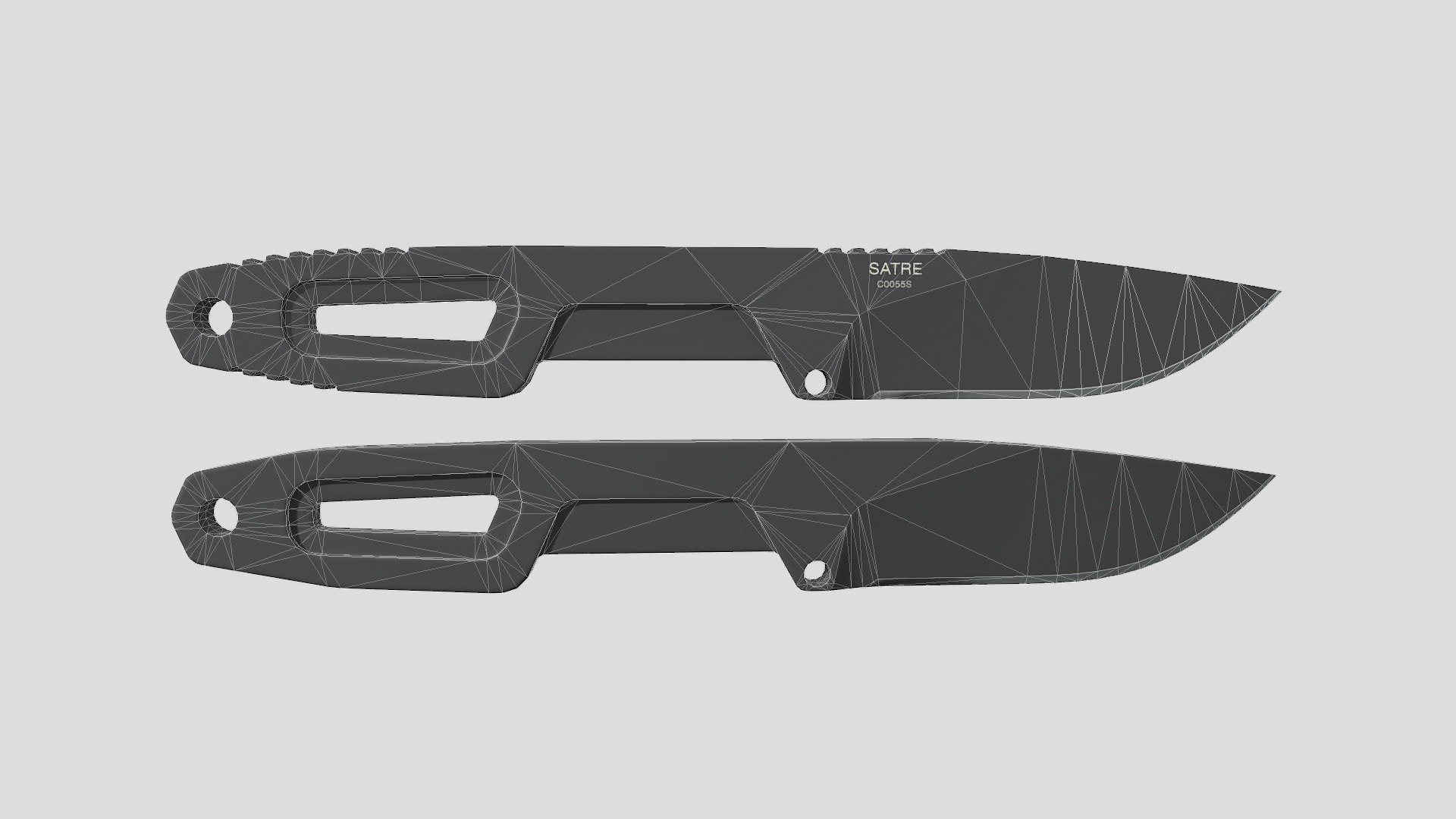 Game-ready low poly knife model by extrema ratio - Knife / Satre black - 3D model by sakurashi 3d model