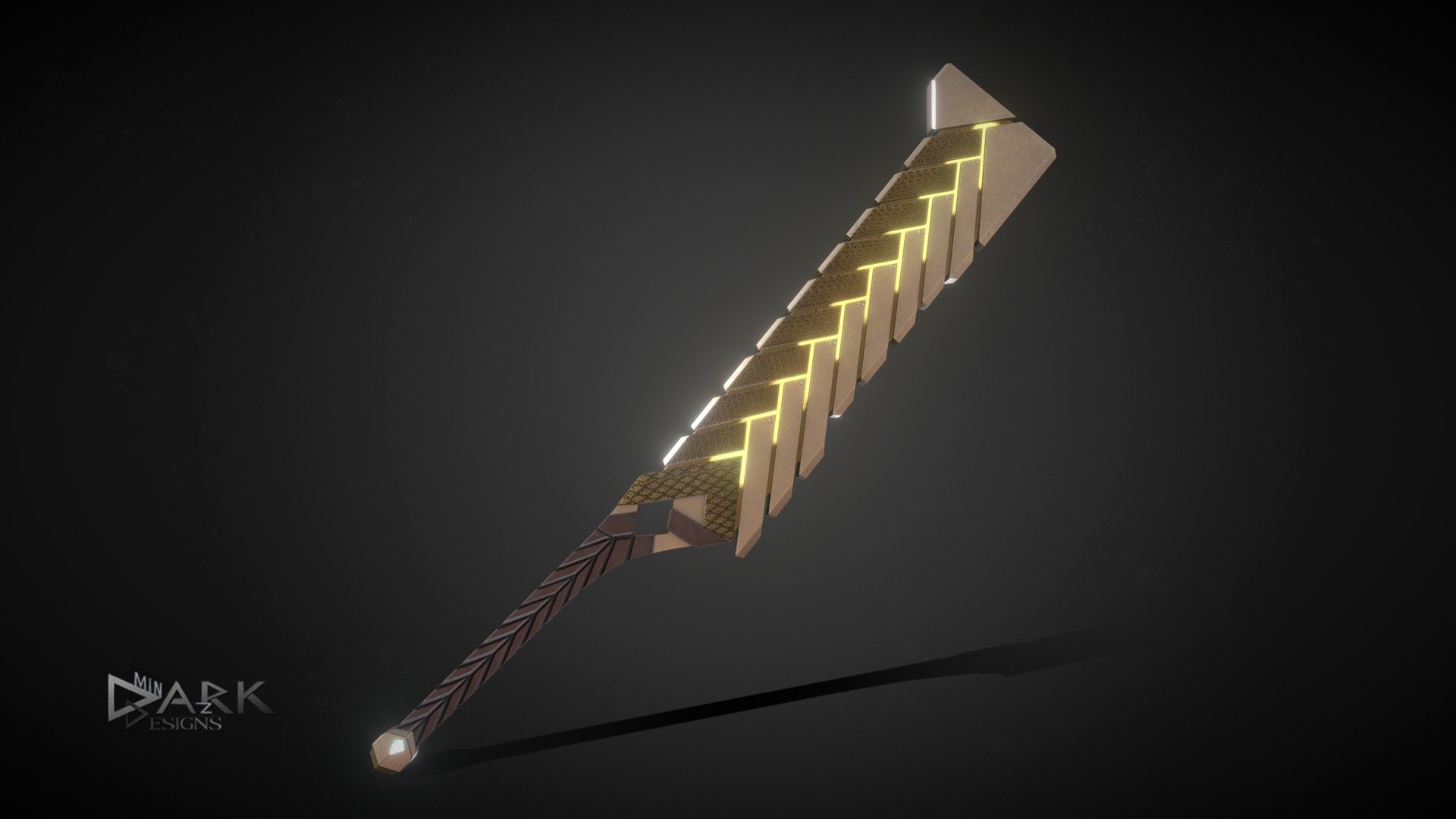 This massive Mechanical Sword emmits Energy from within. 

A unique design i found in pinterest with a few changes to fit my style 3d model