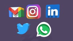 Social Networks 3D Icons Pack icon, twitter, instagram, linkedin, whatsapp, gmail, social-networks, influencer